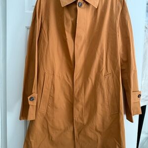 Paul Stuart Trench Coat- color- Brown mustard color with green trim inside